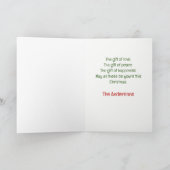 Cranky Tabby Cat Red Hat Christmas Tree Kaart (Binnen)