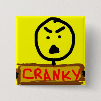 Cranky Vierkante Button 5,1 Cm