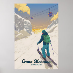Crans Montana Suisse Station de Ski Affiche de Voy