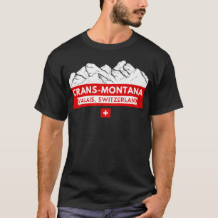 Crans Montana Wallis Zwitserland Ski Snowboard T-shirt