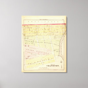 Cranston, RI Map Canvas Afdruk