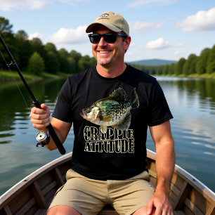 Crappie Attitude Vis Humor Meer Leven Ontwerp T-shirt
