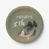 Crappie Fish 30th Birthday Papieren Bordje (Voorkant)