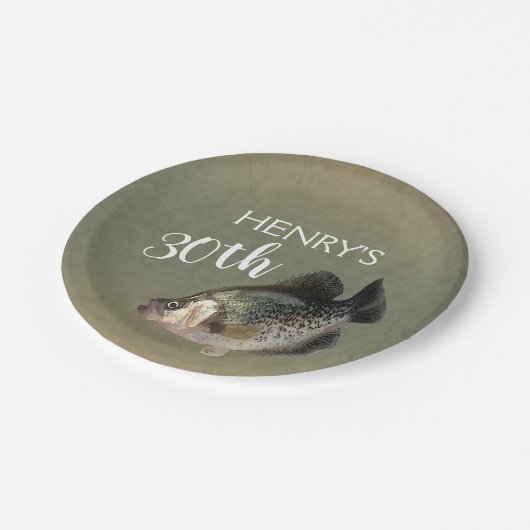 Crappie Fish 30th Birthday Papieren Bordje (Gekanteld)