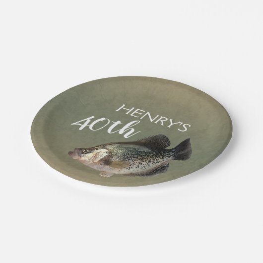 Crappie Vist 40e verjaardag Papieren Bordje (Gekanteld)