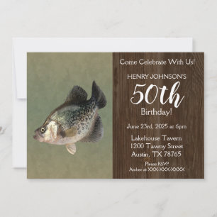 Crappie Vist Thema 50e Birthday Party Kaart