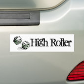 Craps Dice High Roller Gambling Bumpersticker (Op auto)