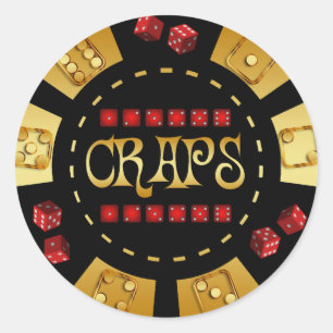CRAPS GAMING CHIP RONDE STICKER