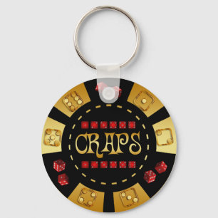 CRAPS GAMING CHIP SLEUTELHANGER