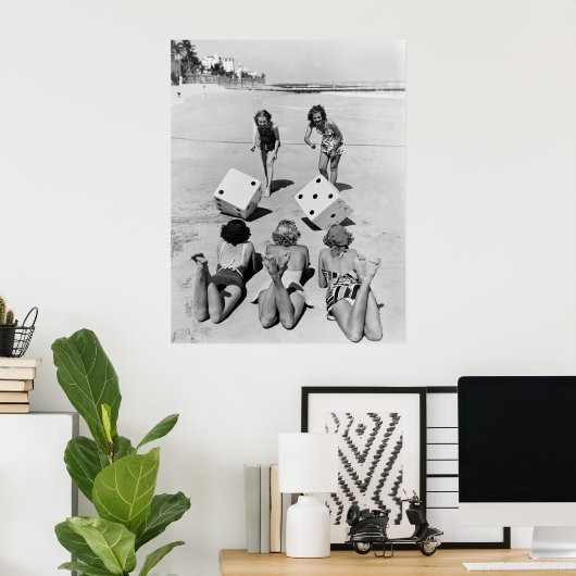 Craps in de zand, jaren '40 poster (Thuiskantoor)