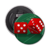 Craps-tabel met Las Vegas-ijs Button Flesopener (Voorkant)