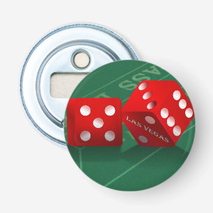 Craps-tabel met Las Vegas-ijs Button Flesopener