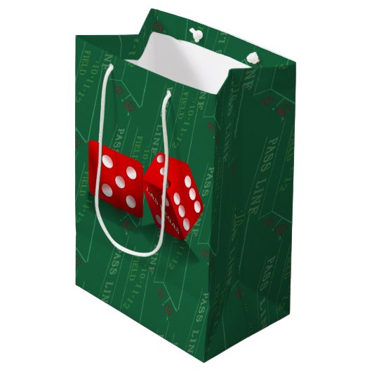 Craps-tabel met Las Vegas-ijs Medium Cadeauzakje (Voorkant Gekanteld)