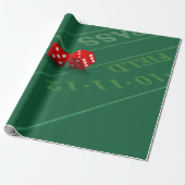 Craps Table met Las Vegas Dice Wrapping Paper Cadeaupapier (Uitgerold)