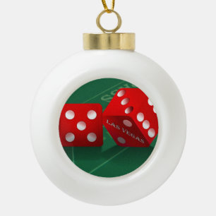 Craps Tafel Met Las Vegas Dobbelstenen Keramische Bal Ornament