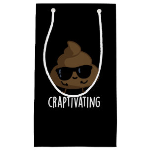 Craptivating Funny Cool Poop Pun Dark BG Klein Cadeauzakje