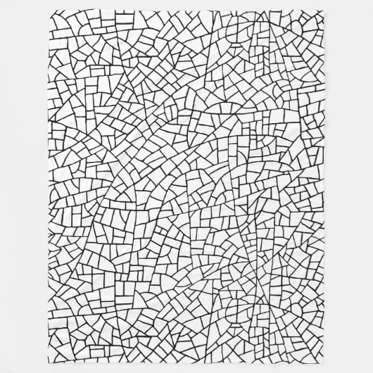 Craquelure Pattern - Zwart-wit Fleece Deken (Voorkant)