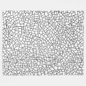 Craquelure Pattern - Zwart-wit Fleece Deken (Voorkant (Horizontaal))