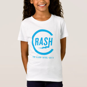 Crash-meisjes t-shirt cyaan logo
