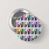 Crash of Rhinos Pop Art Ronde Button 5,7 Cm (Voorkant /achterkant)