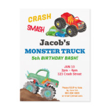 Crash Smash Monster Truck Verjaardagsfeest Waterco
