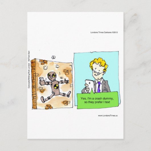 Crash Tekst Dummy Grappig Briefkaart (Voorkant)