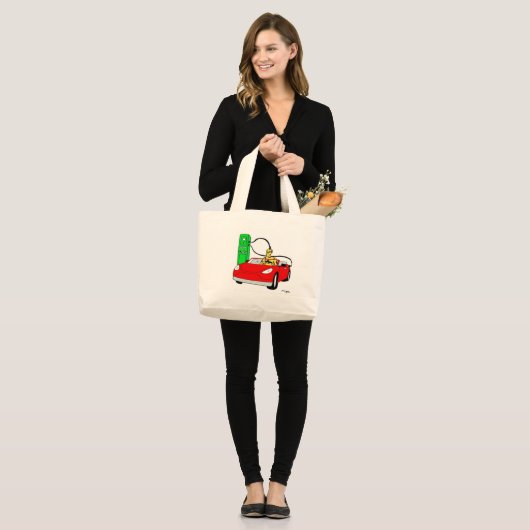 Crash Test Dummy en autooplading Grote Tote Bag (Voorkant (model))