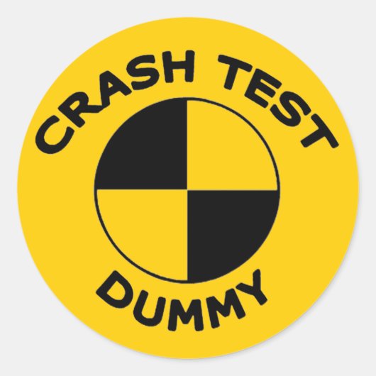 Crash Test Dummy Ronde Sticker (Voorkant)