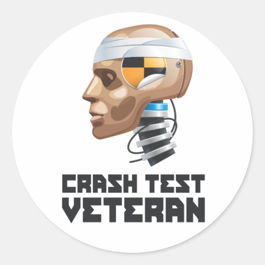 Crash Test Veteran Ronde Sticker (Voorkant)