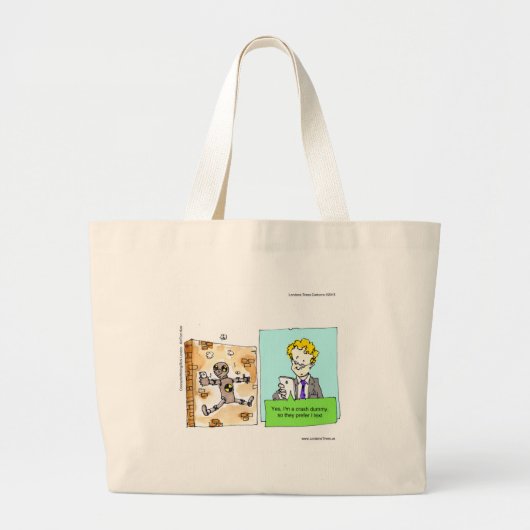 Crash Text Dummy Funny Grote Tote Bag (Voorkant)
