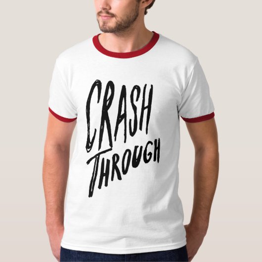 Crash Through Logo Red Ringer T-shirt (Voorkant)