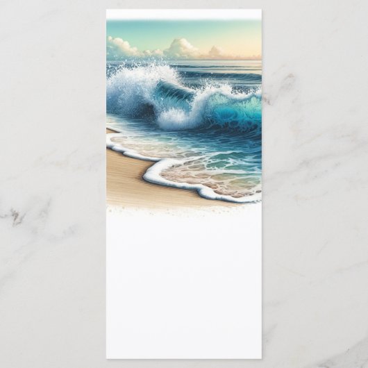 Crashing Ocean Waves Coastal Beach Menu de mariage (Dos)