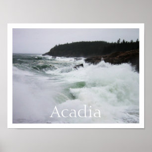 Crashing Surf, Nationaal Park Acadia Poster