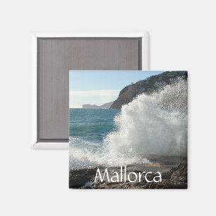 Crashing Surf op Rocks, Mallorca, Spanje Magneet