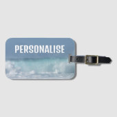 Crashing Wave-foto gepersonaliseerd Bagagelabel (Voorkant (horizontaal))