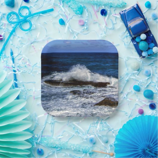 Crashing Wave On Rock Formation Paper Bord (Feest)