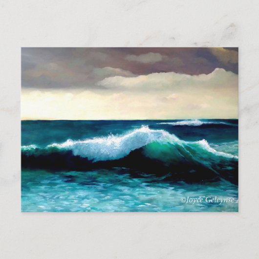Crashing Wave, Seascape Painting, Cresting Wave Briefkaart (Voorkant)