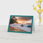 Crashing Waves Carte d'anniversaire de la femme (Fleur jaune)