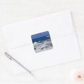 CrashWaves op Rocks Square Sticker (Envelop)