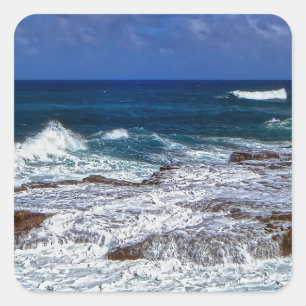 CrashWaves op Rocks Square Sticker