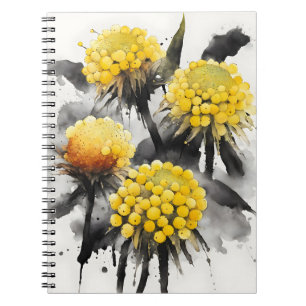 Craspedia - Watercolor bloemen Notitieboek