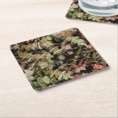 Crassula perforata vierkante kartonnen onderzetter (Schuin)