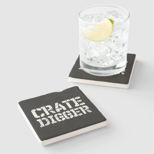 Crate Digger Stenen Onderzetter (Zijkant)