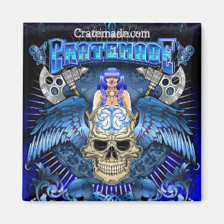 Cratemade aile crâne Art Design aimant carré