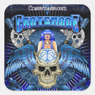 Cratemade aile crâne Art Design autocollant 2