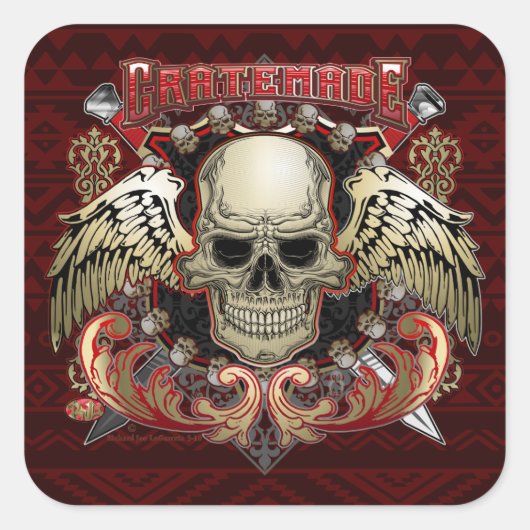 Cratemade Skull avec autocollant d'ailes (Devant)