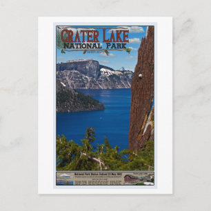 Crater Lake - Informationeel Poster Briefkaart