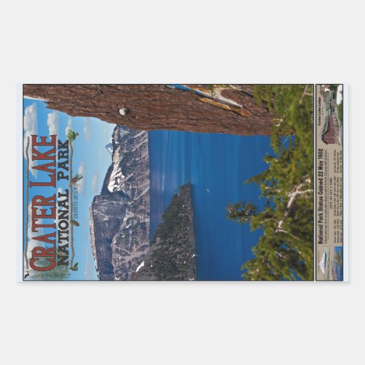 Crater Lake - Informationeel Poster Rechthoekige Sticker (Voorkant)