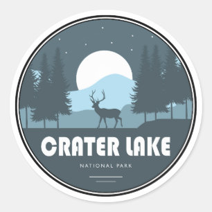 Crater Lake National Park Herten Ronde Sticker