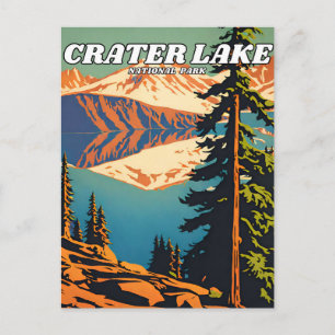Crater Lake National Park illustratie retro Decor Briefkaart